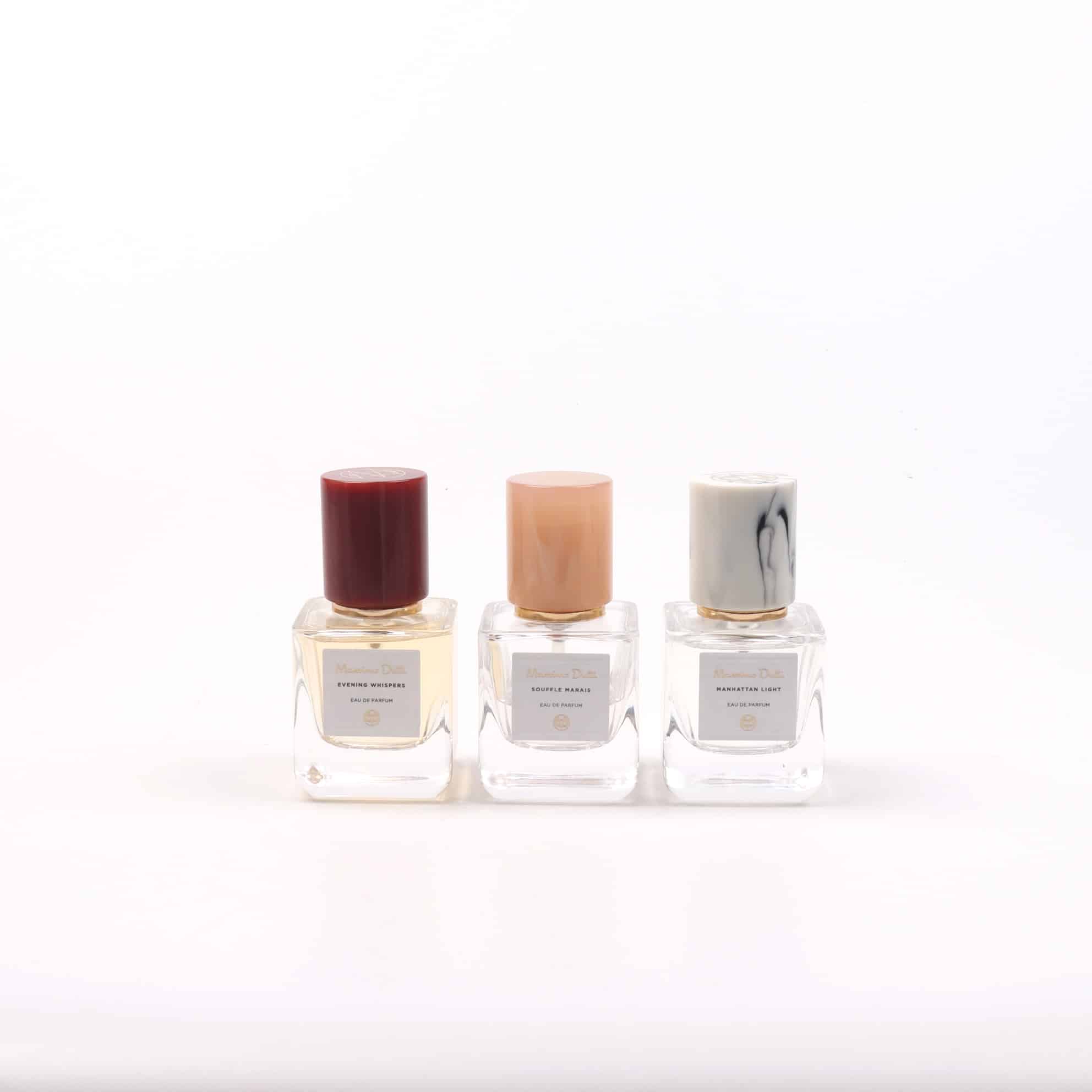 Flacon de parfum en verre transparent quadripartite de 30 ml 